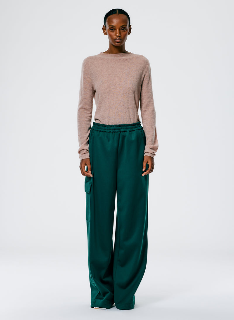 Active Knit Wide Leg Pull On Pant Track Green-3