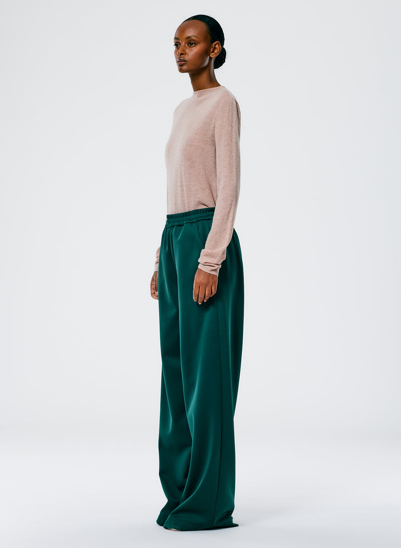 Active Knit Wide Leg Pull On Pant Track Green-4