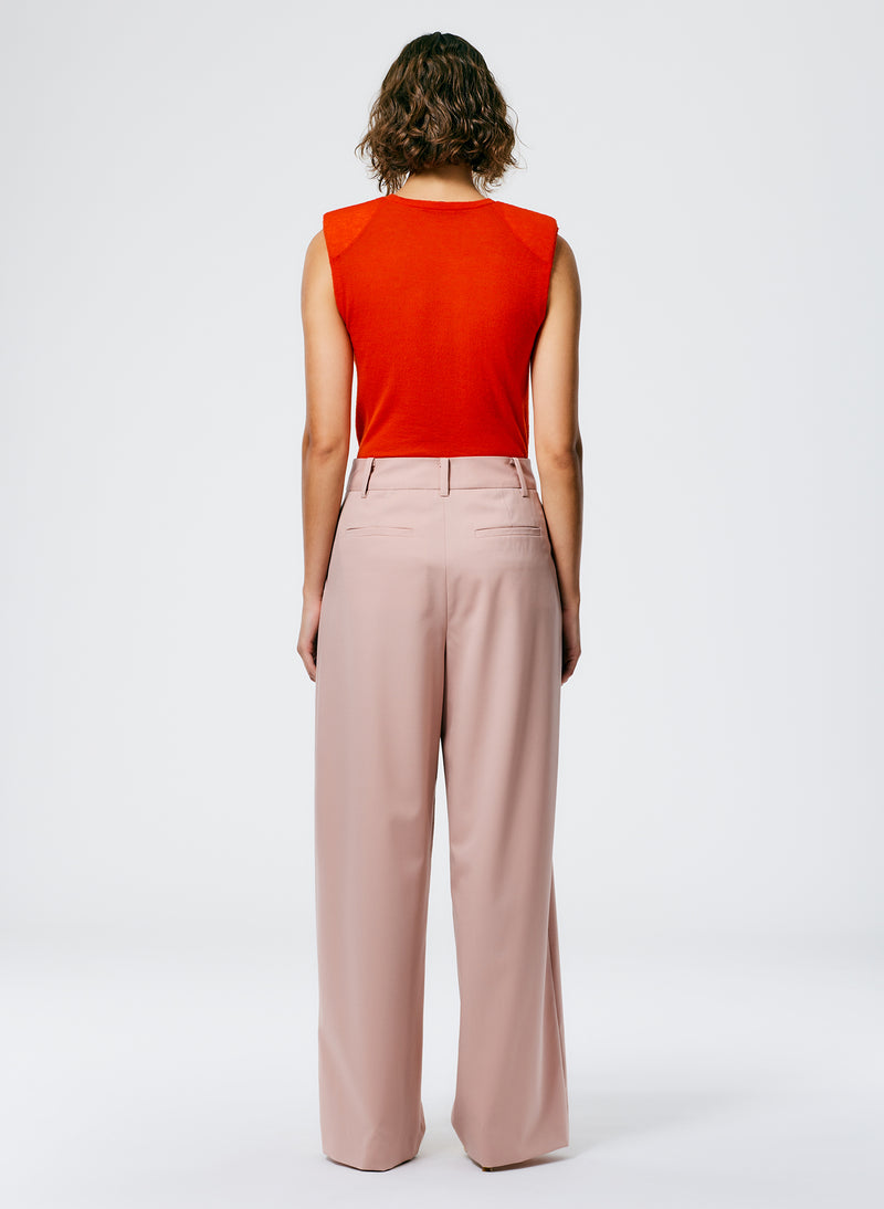 Cassius Suiting Asymmetrical Pleat Stella Pant Toffee-5