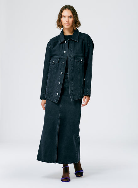 Black Denim Oversized Jacket – Tibi Official