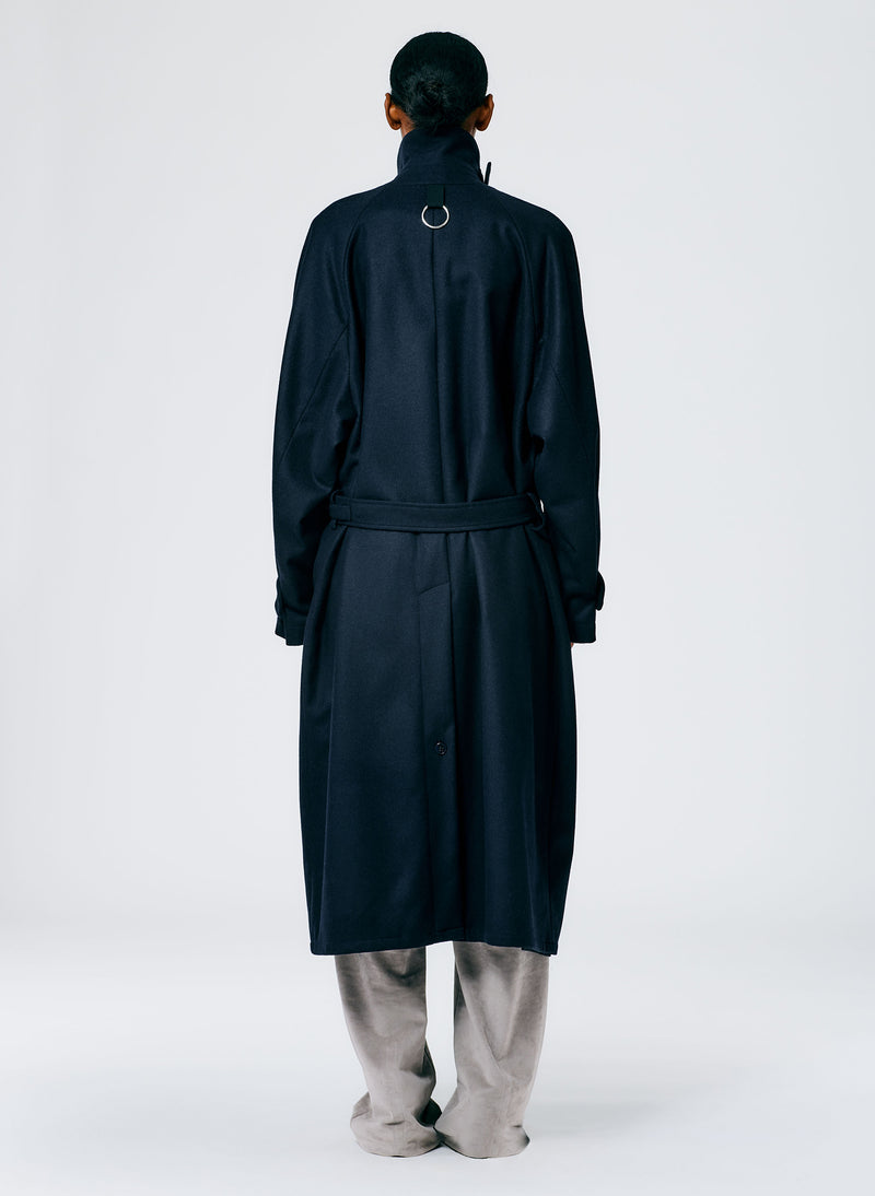 Recycled Featherweight Wool Cashmere Frank Coat Navy-5