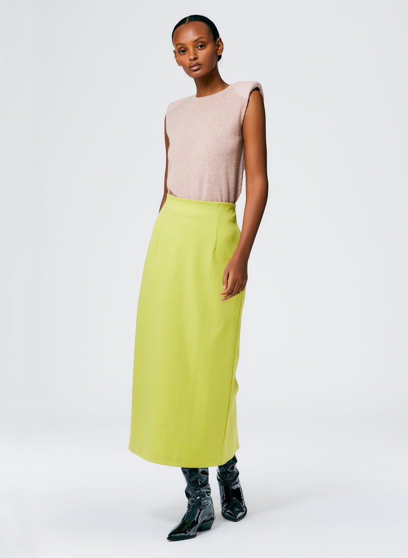 Tibi Structured Knit Pencil Skirt - Geko Green | Garmentory