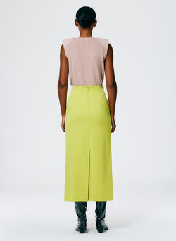 Structured Knit Pencil Skirt Geko Green-4