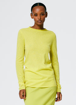 Skinlike Mercerized Wool Soft Sheer Pullover Yellow-1