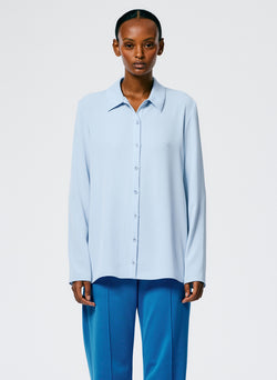 Soft Drape Slim Shirt Light Blue-2