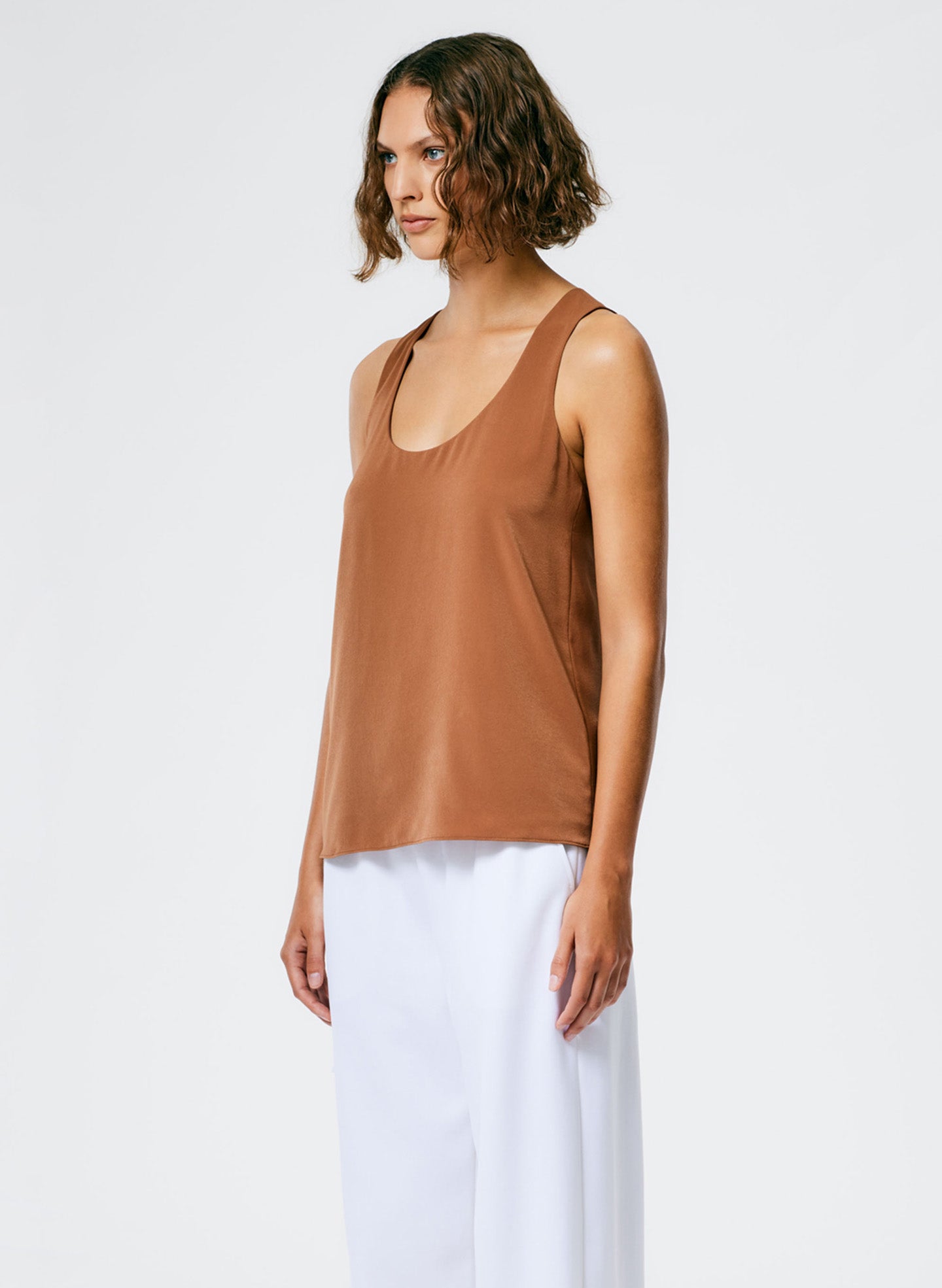 Tibi shops Peach Peplum Tank 4