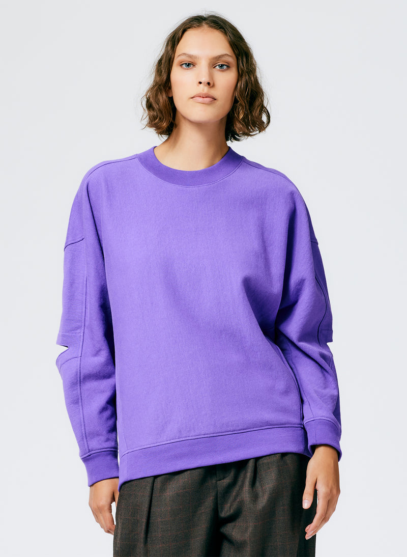 Cocoon Crewneck Sweatshirt Purple-1