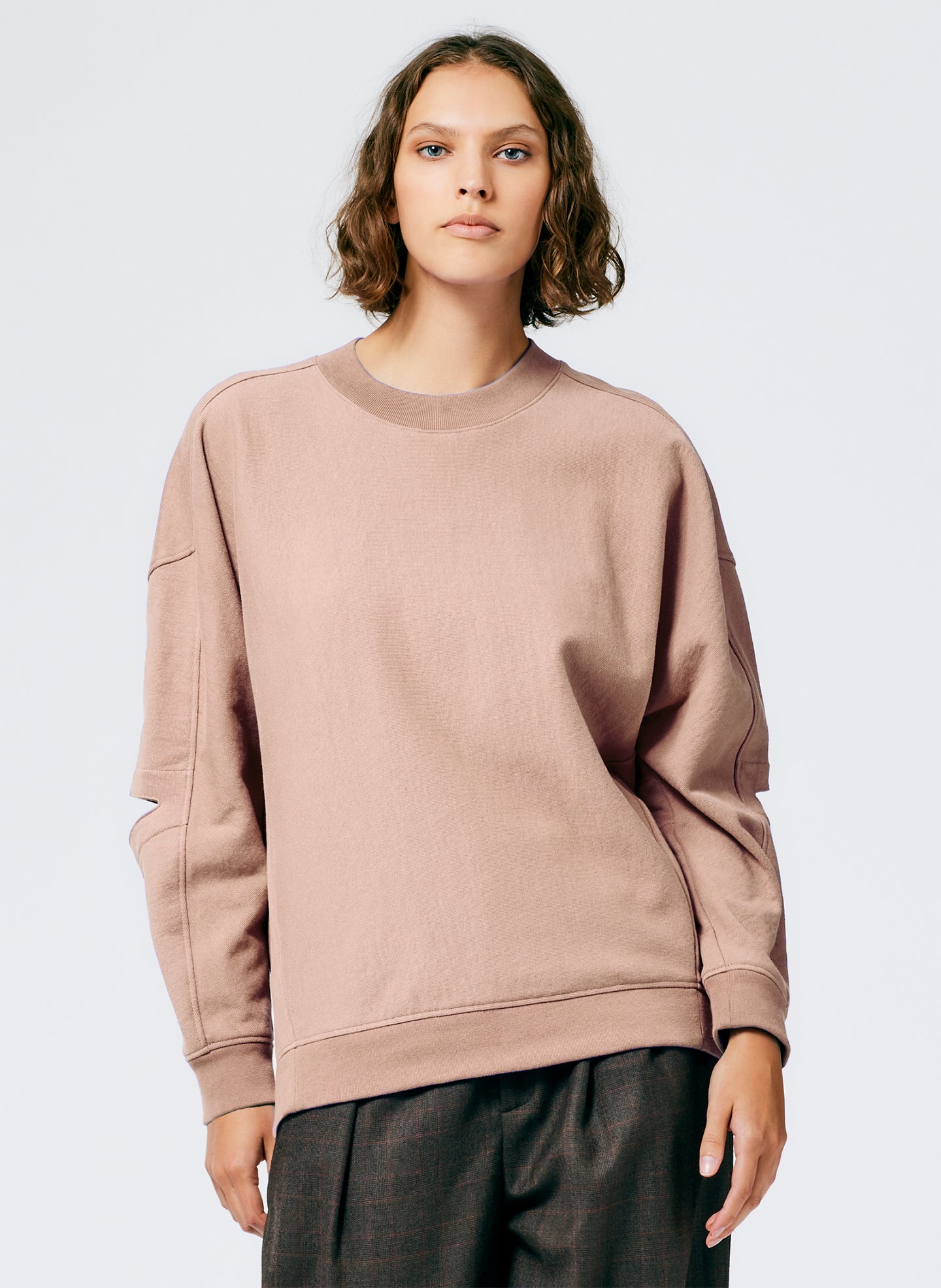 Cocoon Crewneck Sweatshirt - Toffee Brown-1