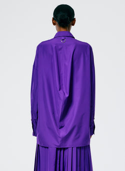 Italian Sporty Nylon Shirt with Cocoon Back Purple-4