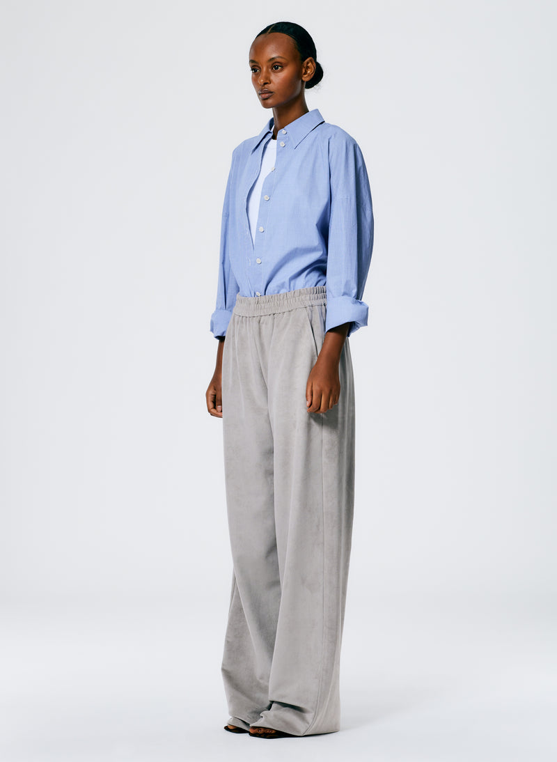 Ultrasuede Wide Leg Pull On Pant – Tibi Official