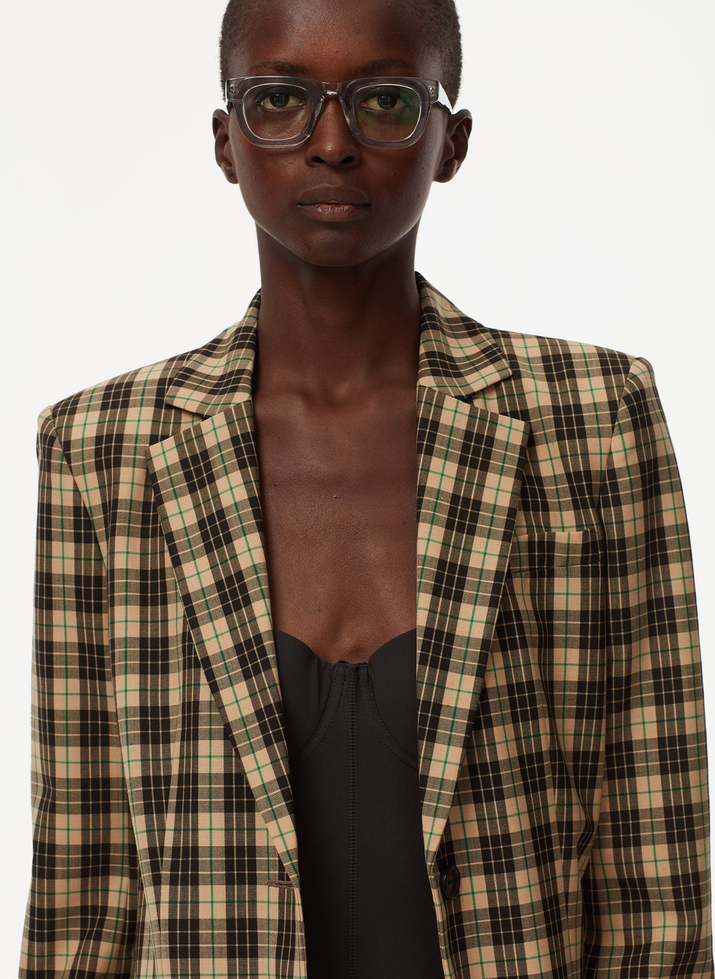 Tristan Plaid Blazer Tibi Official Tristan Plaid Blazer Tibi Official