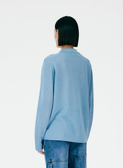 Crispy Cotton Sweater Sea Blue-04