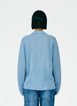 Crispy Cotton Sweater Sea Blue-05
