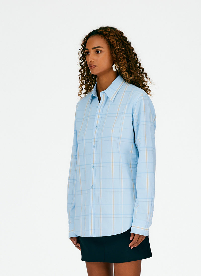 Caleb Plaid Oxford Men's Slim Shirt Blue Multi-03