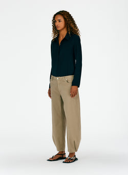 Cotton Drill Brancusi Pant - Long Dark Clay-03