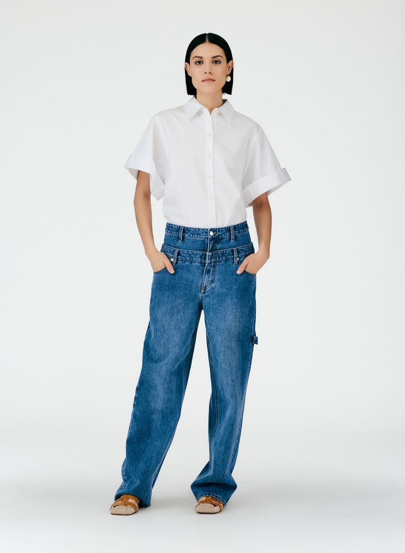 Classic Wash Double Waisted Sam Jean – Tibi Official