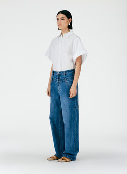 Classic Wash Double Waisted Sam Jean Classic Blue-03