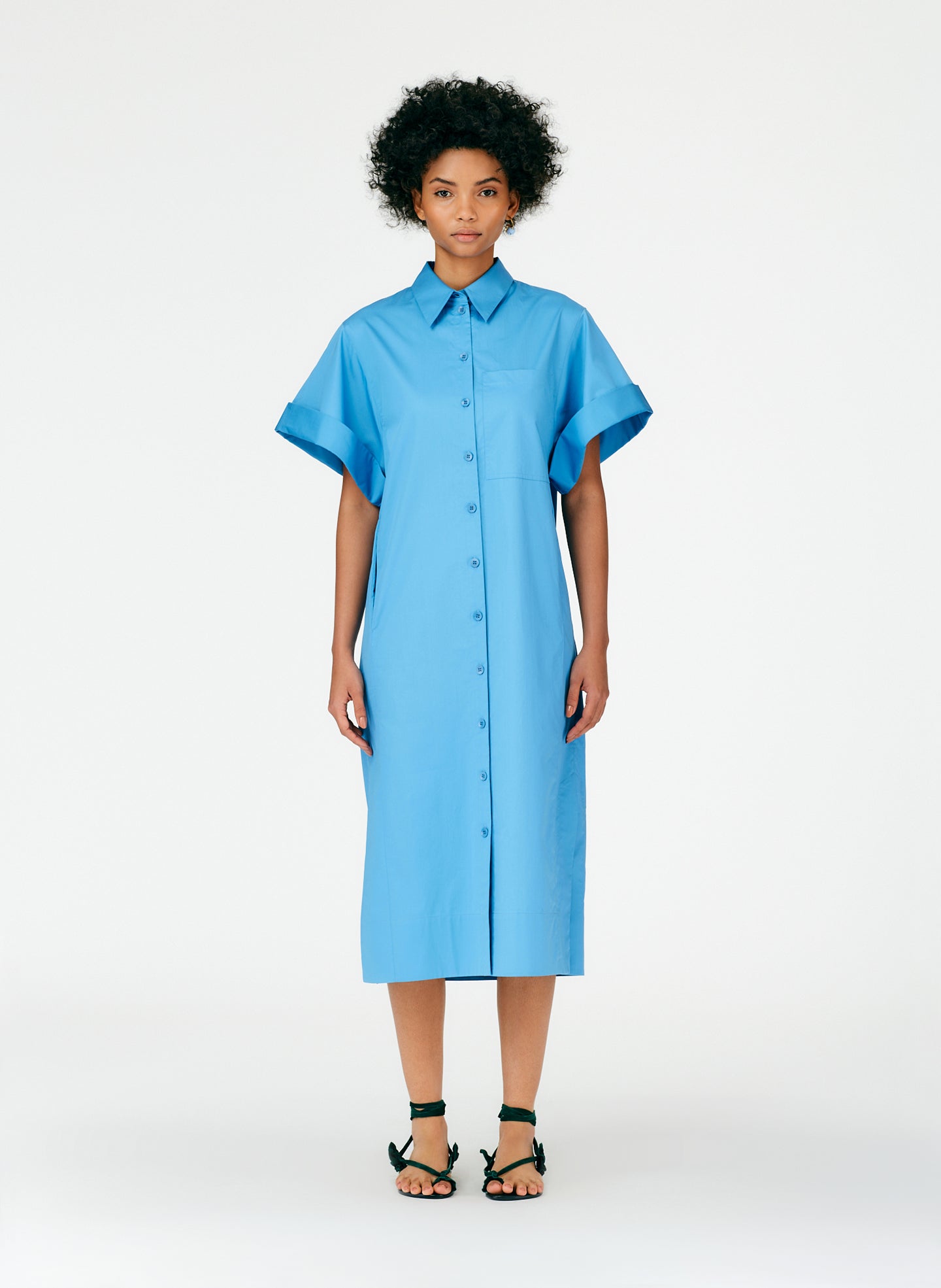 tibi cotton poplin dress Eco Poplin Overall Midi Dress Tibi Official
