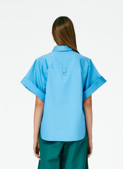 Eco Poplin Rolled Sleeve Shirt Kairi Blue-04