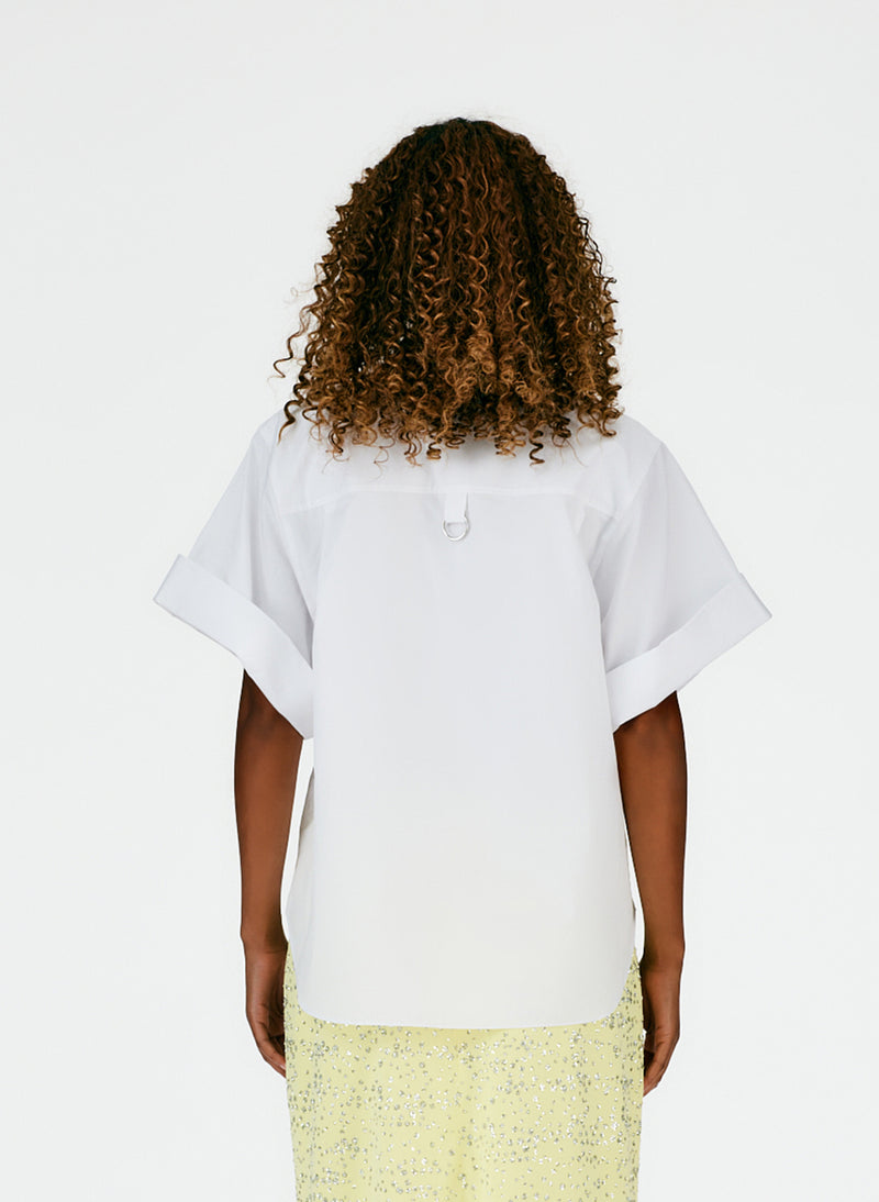 Eco Poplin Rolled Sleeve Shirt White-04