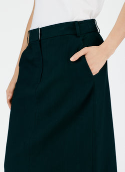 Fluid Suiting Maxi Trouser Skirt Black-05