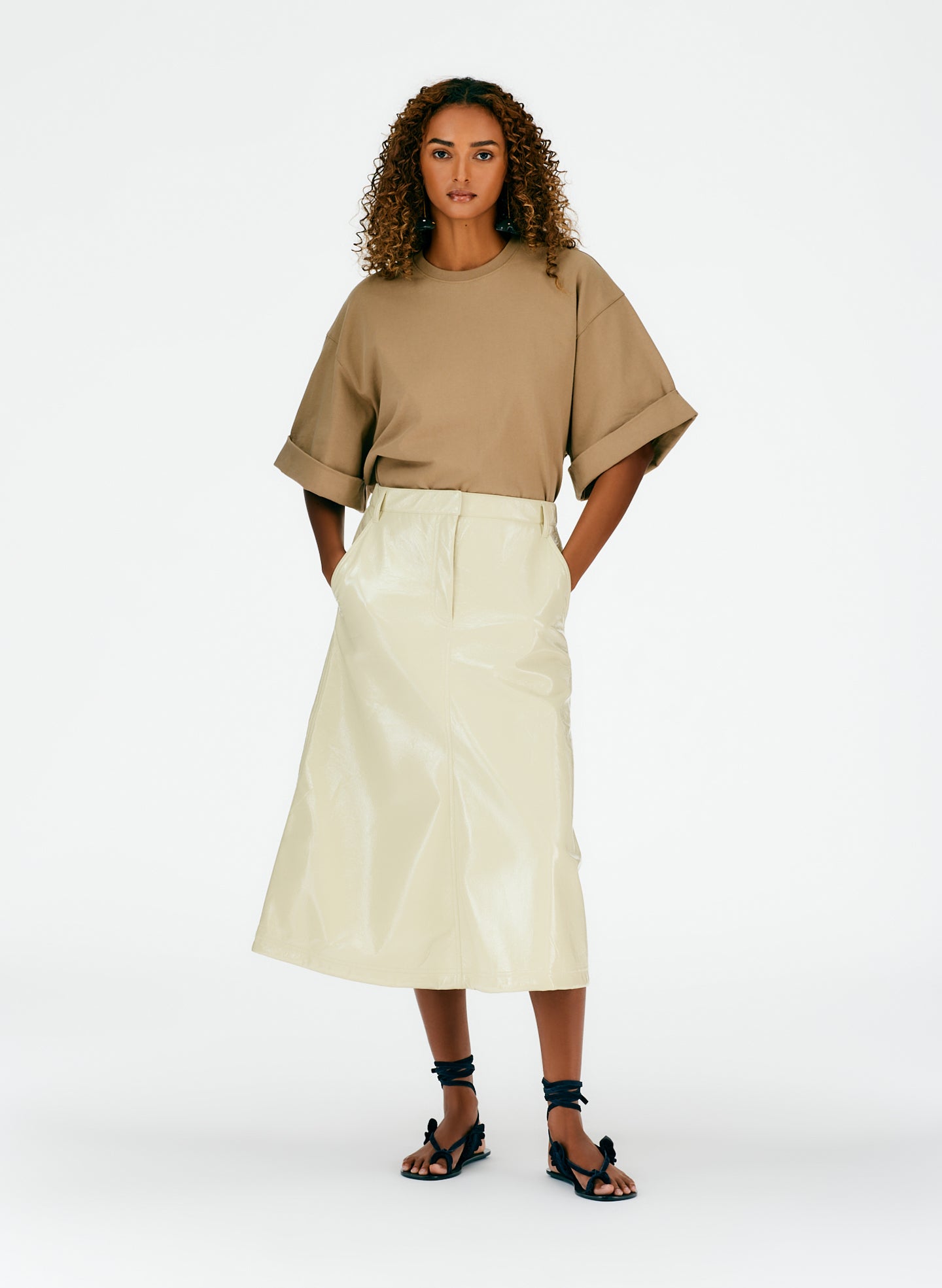 Faux Patent Leather Maxi Aline Skirt Tibi Official Faux Patent Leather Maxi Aline Skirt Tibi Official