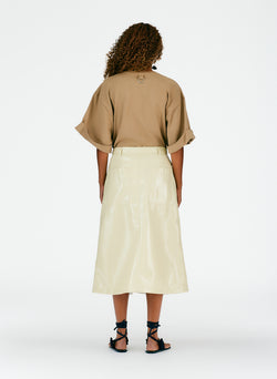 MF 3106 Asymmetrical Silk Pltd Skirt