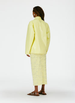 Faux Patent Leather Oversized Jacket Canary Yellow-05
