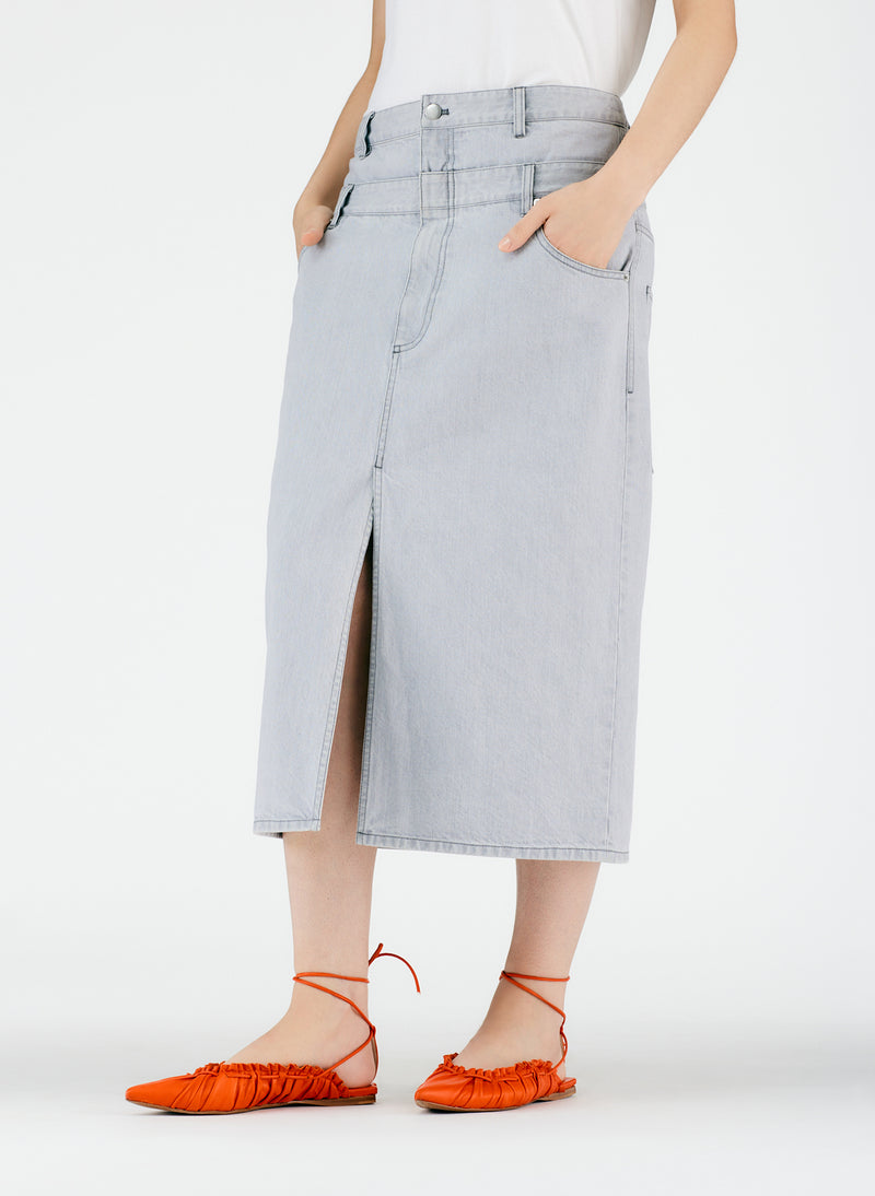 Balenciaga // Grey A-Line Denim Skirt – VSP Consignment