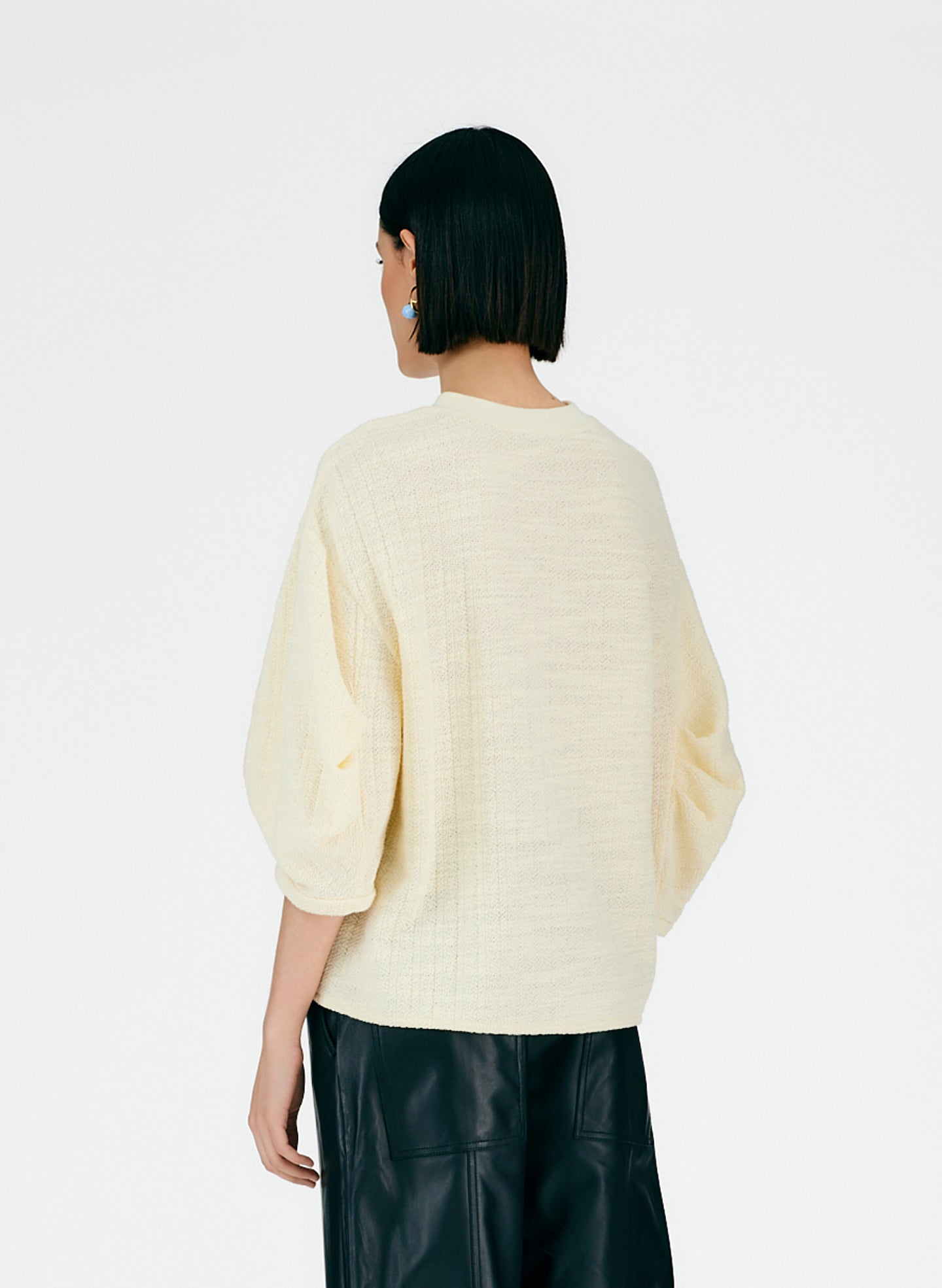 Handspun Knit Pleat Sleeve Top