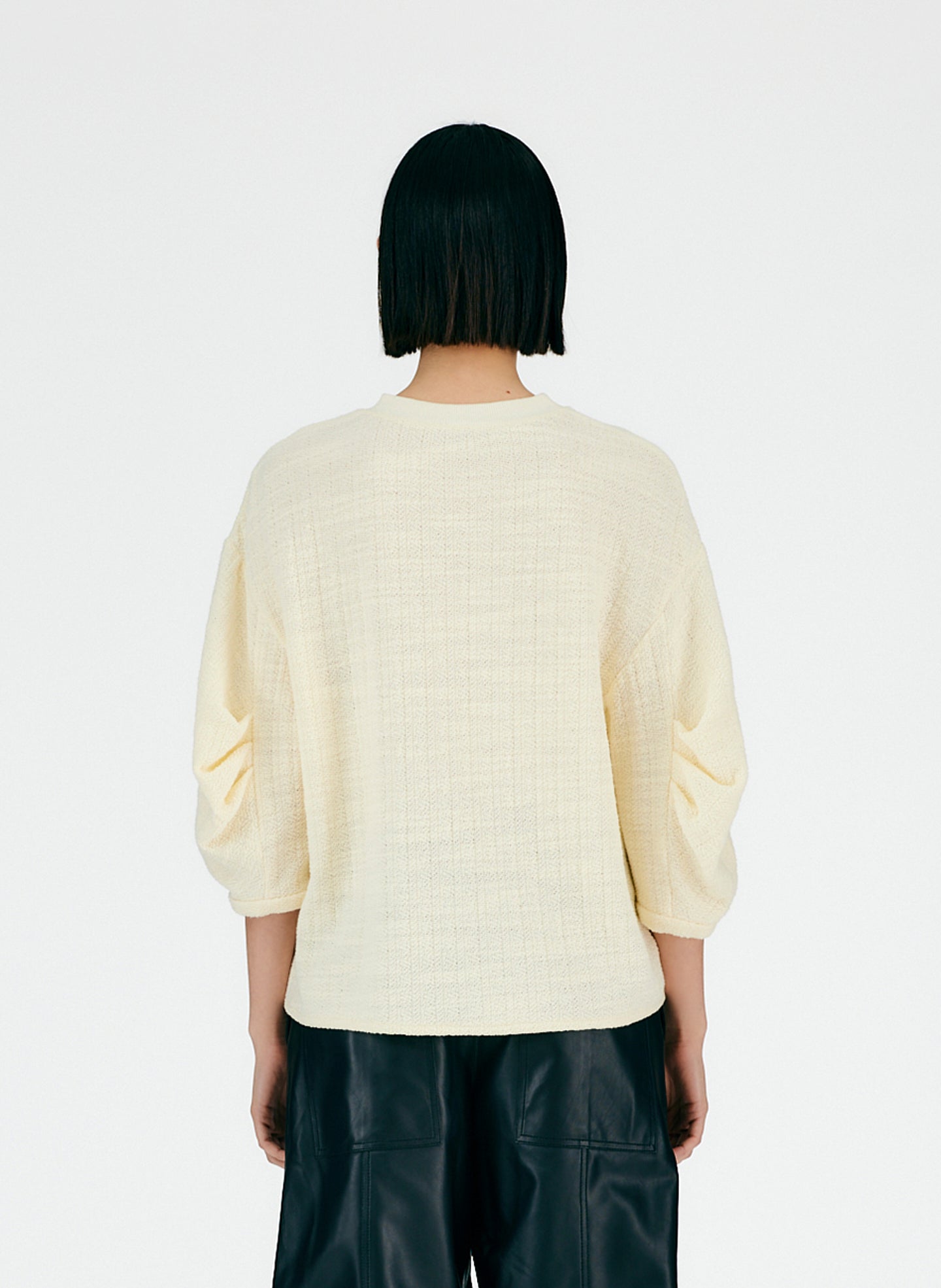Handspun Knit Pleat Sleeve Top