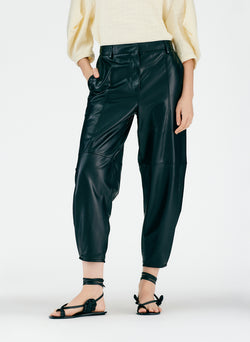Leather Sculpted Pant Black-05