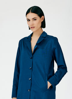 Cotton Linen Sateen Shirtdress Thesus Blue-08