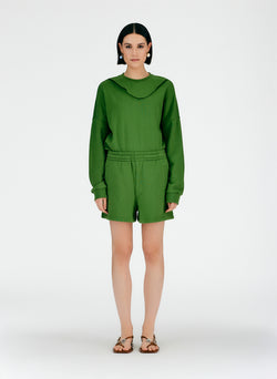 Sweatshirt Shorts Leaf Green-01