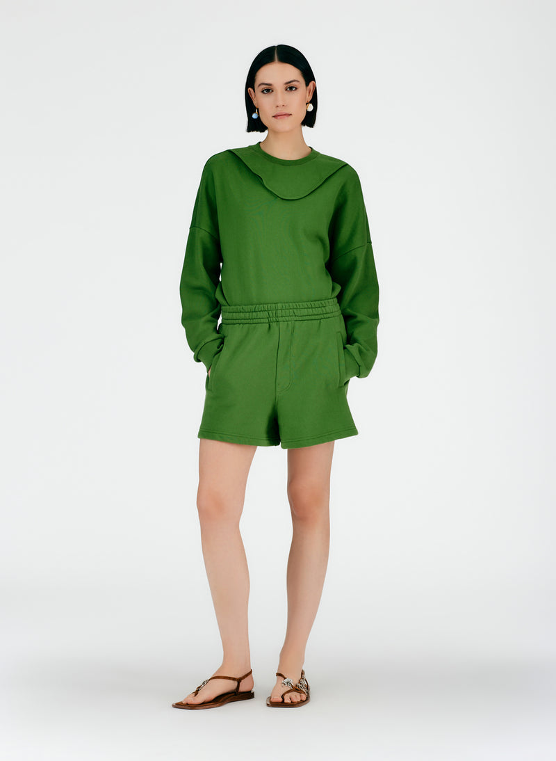 Sweatshirt Shorts Leaf Green-06