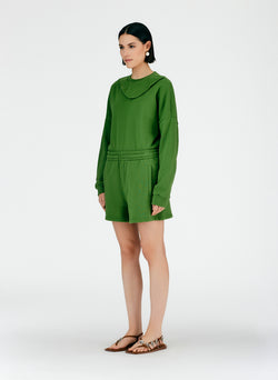 Sweatshirt Shorts Leaf Green-02