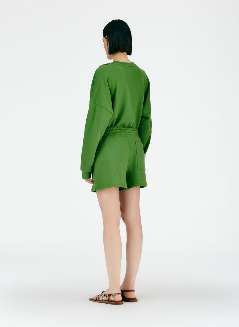 Sweatshirt Shorts Leaf Green-04
