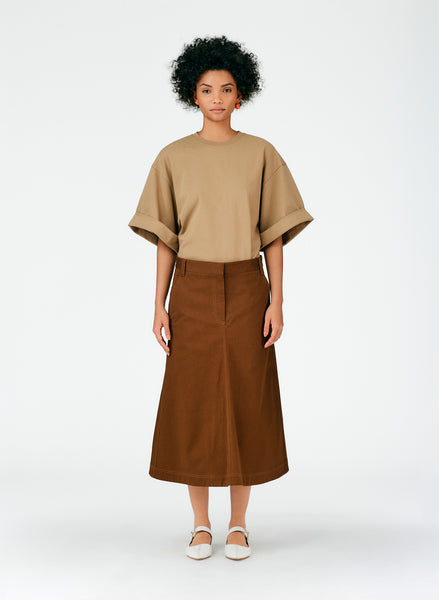 新品未使用Organic Cotton Twill Skirt ネイビー S122OC5233_MAXIALINESKIRT_COCO