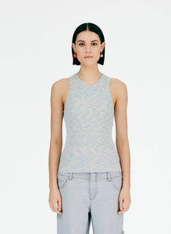 Printed Combed Cotton Ribbed Tank – Tibi Official