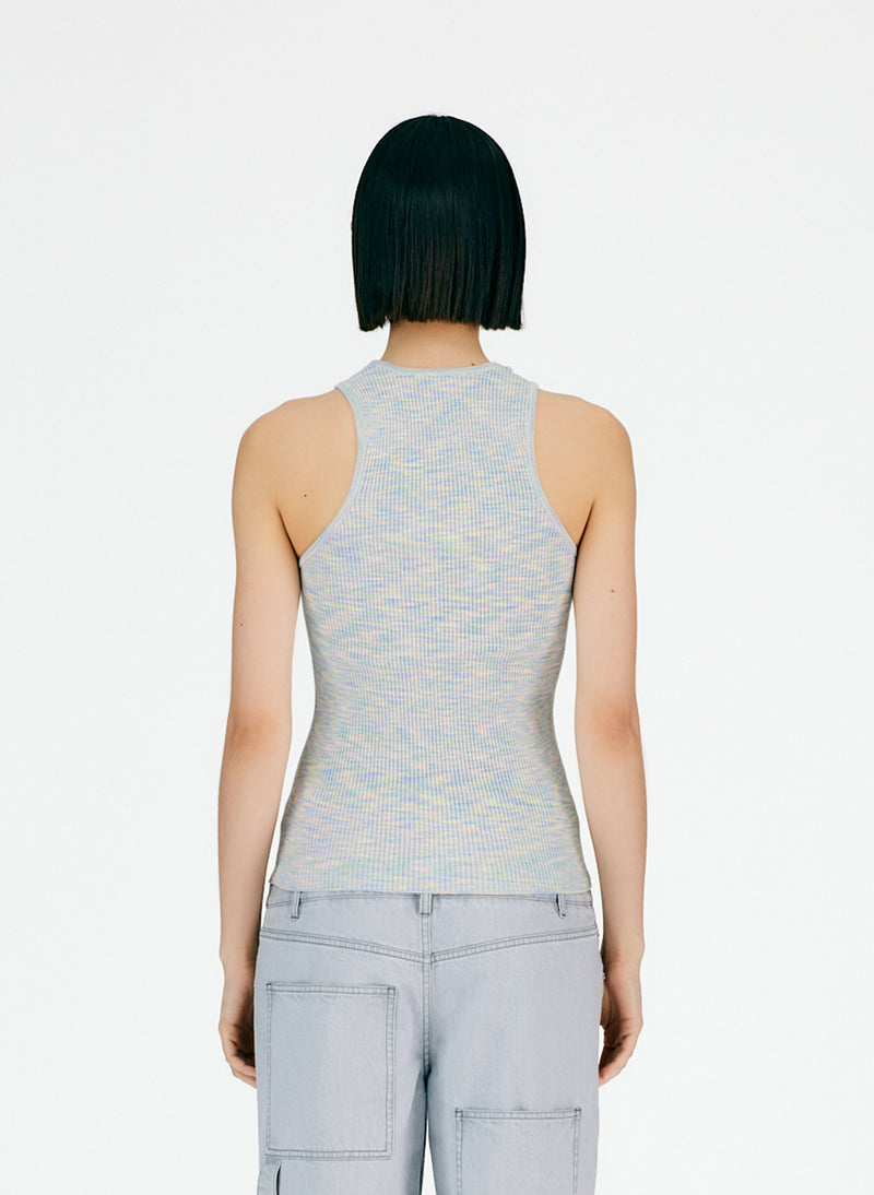 Printed Combed Cotton Ribbed Tank Candy Multi-03