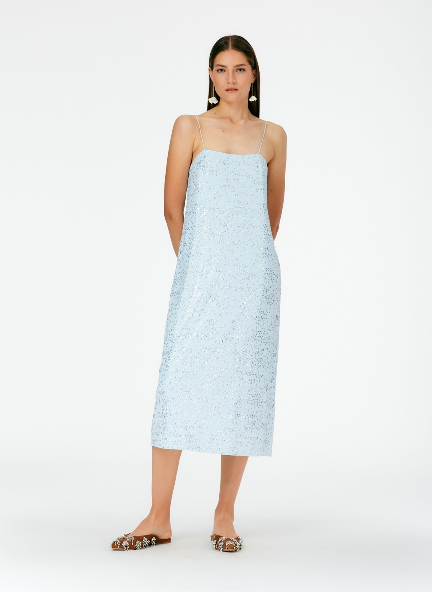 Scintilla Jersey Slip Dress - Pale Blue-04