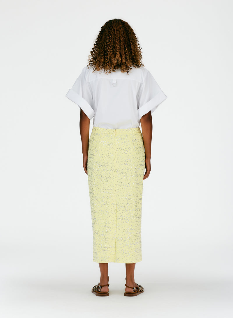 Scintilla Jersey Pencil Skirt Canary Yellow-04