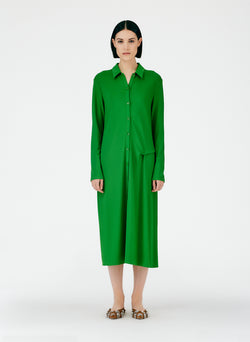 Serpentine Jersey Shirtdress Leaf Green-01