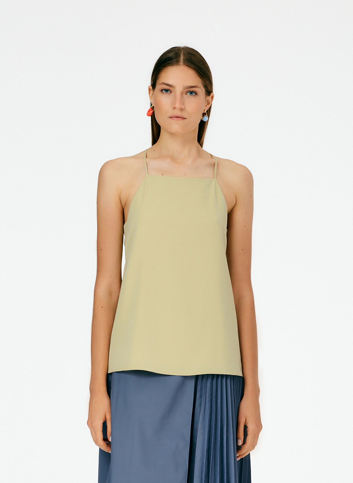 Soft Drape Square Neck Cami - Clay-01