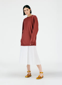 Feather Weight Cashmere Cutout Sleeve Pullover Brick-07