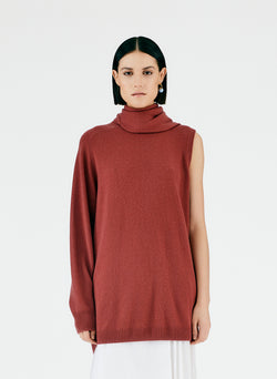 Feather Weight Cashmere Cutout Sleeve Pullover Brick-02