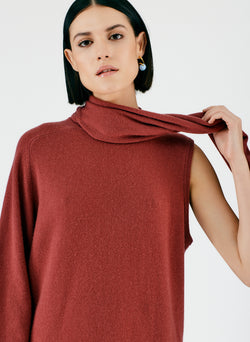 Feather Weight Cashmere Cutout Sleeve Pullover Brick-08