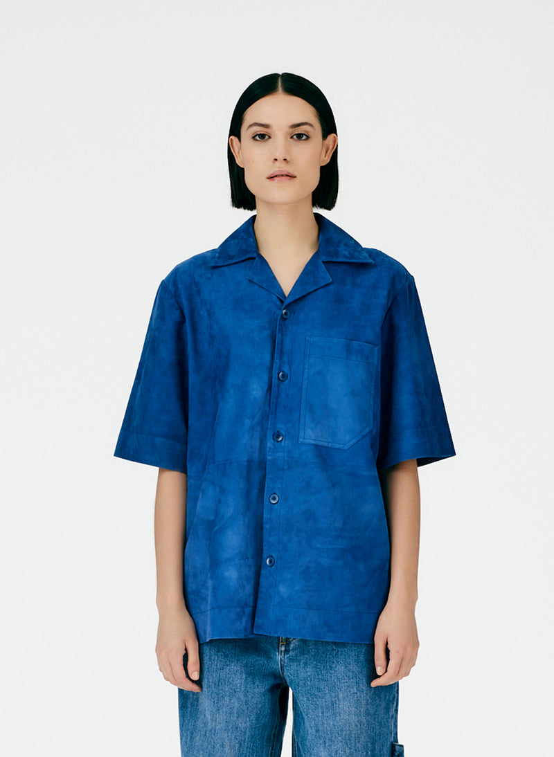 Suede Camp Shirt Cerulean Blue-01