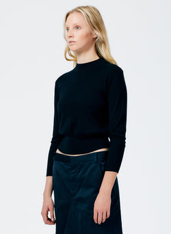 Cashmere Silk Blend Sweater Pullover Navy-4