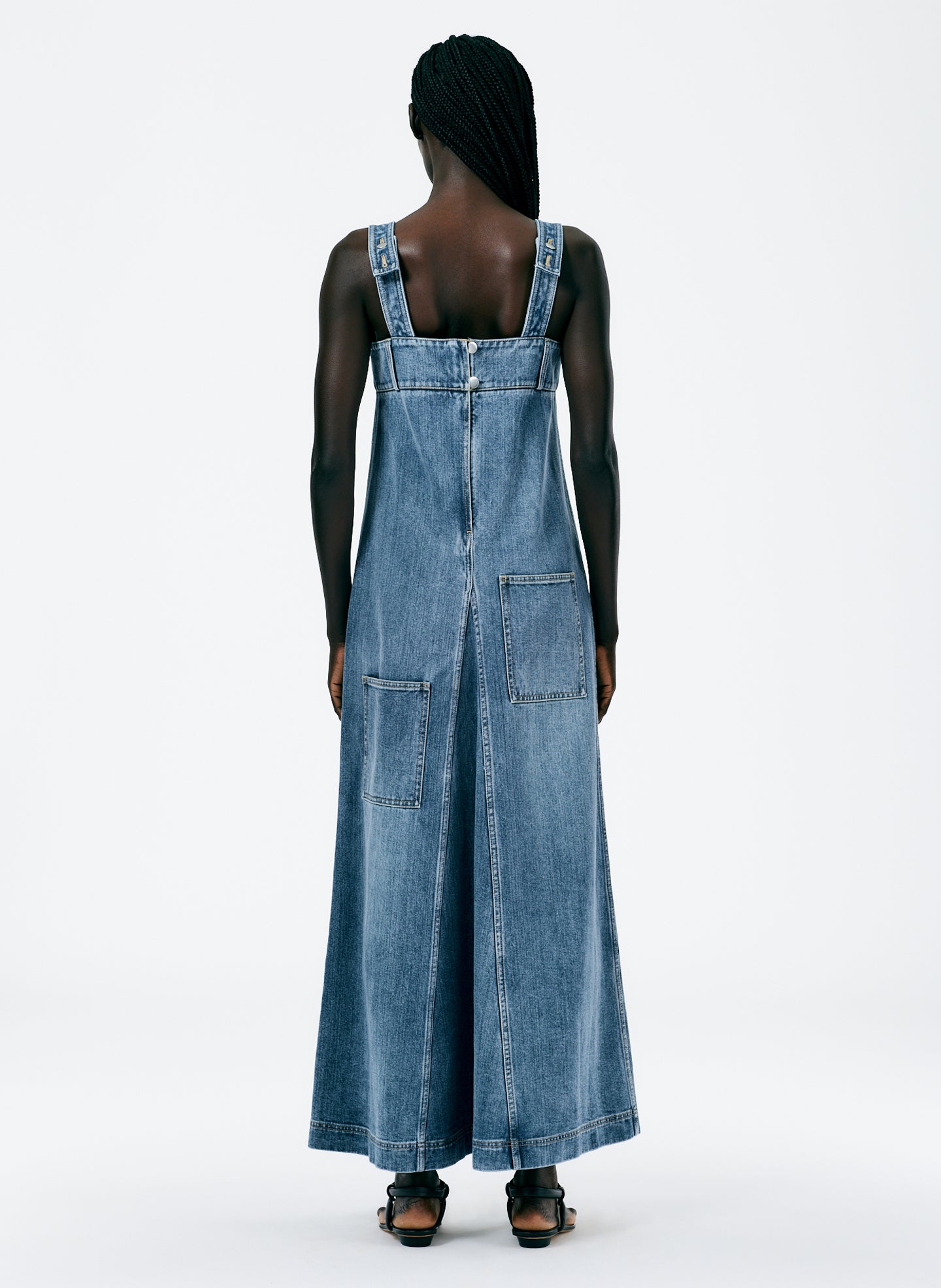 Classic Wash Denim Overall Maxi Dress Tibi Official Classic Wash Denim Overall Maxi Dress Tibi Official